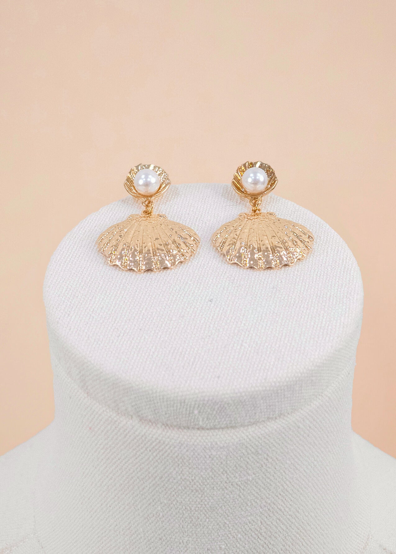 Seashell & Pearl Drop Earrings